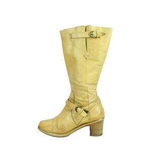 Dansko Tan Leather Side Zip Knee High Boots Francesca Pull On Size 40 US 9.5